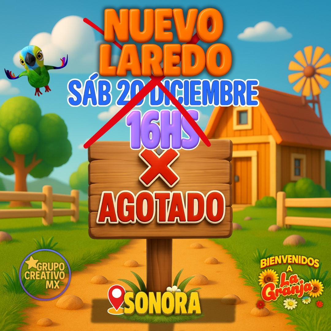 La Granja de Zenón en NUEVO LAREDO-TAMAULIPAS / 🗓️20 de DICIEMBRE – 16:00hs