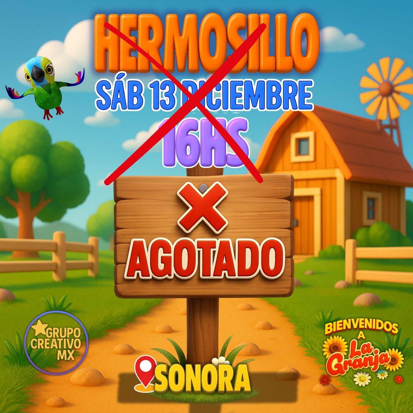 La Granja de Zenón en HERMOSILLO-SONORA / 🗓️13 de DICIEMBRE – 16:00hs