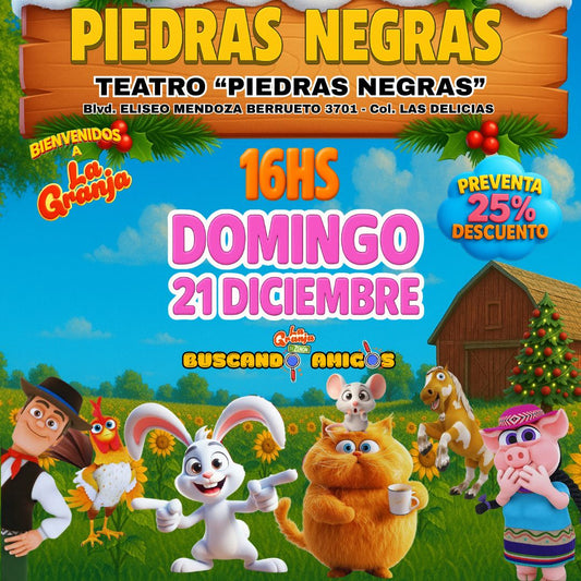 ❌ÚLTIMOS BOLETOS❌ La Granja de Zenón en PIEDRAS NEGRAS-COAHUILA / 🗓️21 de DICIEMBRE – 16:00hs